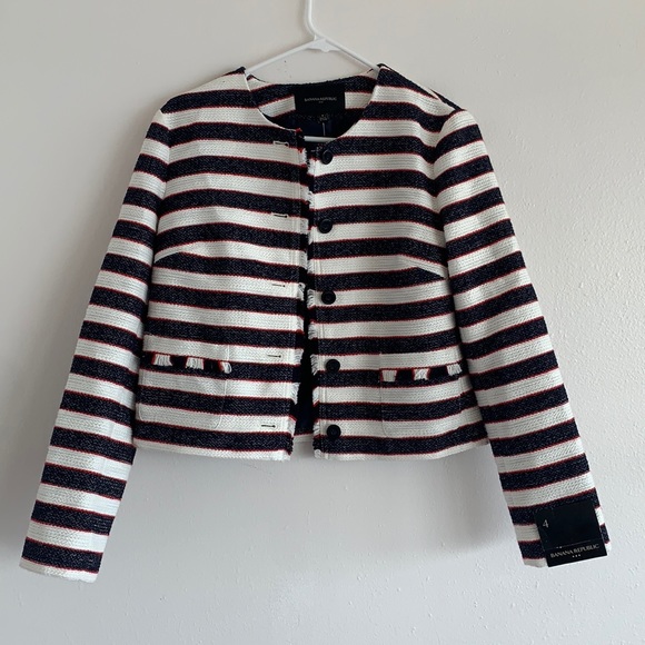 Banana Republic Jackets & Blazers - NWT banana republic striped tweed jacket